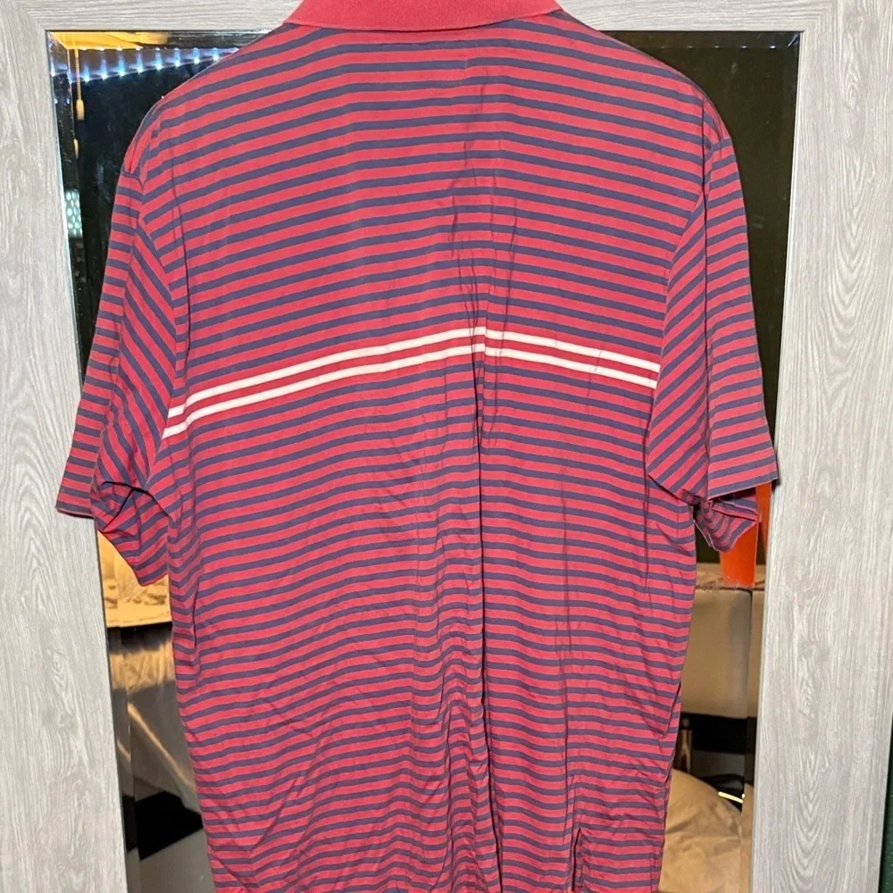 Vintage Polo Sport Sportman by Ralph Lauren Men's Red & Navy Striped Size M Tall